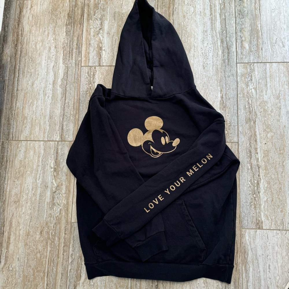 Disney x Love Your Melon Black Mickey Mouse Hoodie Womens XL Rare SOLD …